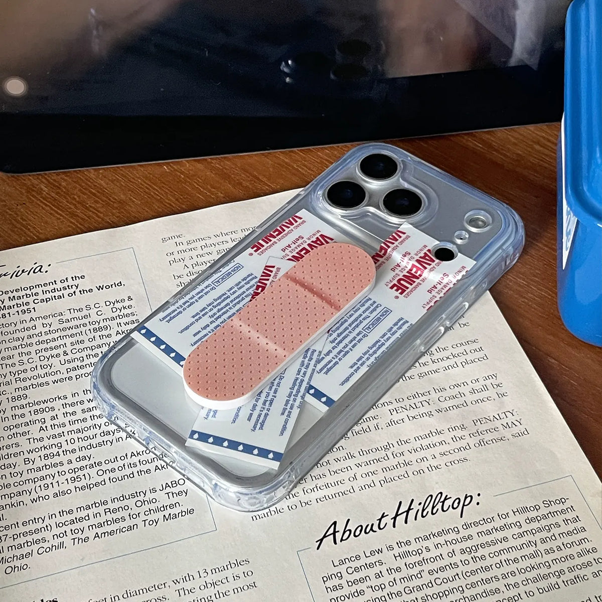 Original Self-Aid Bandage Print Phone Case for iPhone 14 15 16 17 18 Pro Max, Niche Shockproof Cover