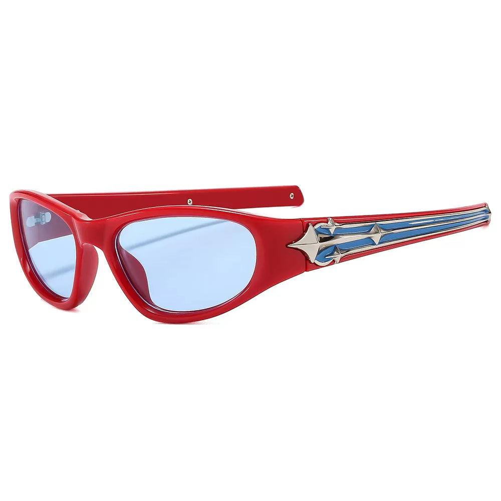 Vintage Sports Meteor Temple Sunglasses, High-end Runway Statement Shades