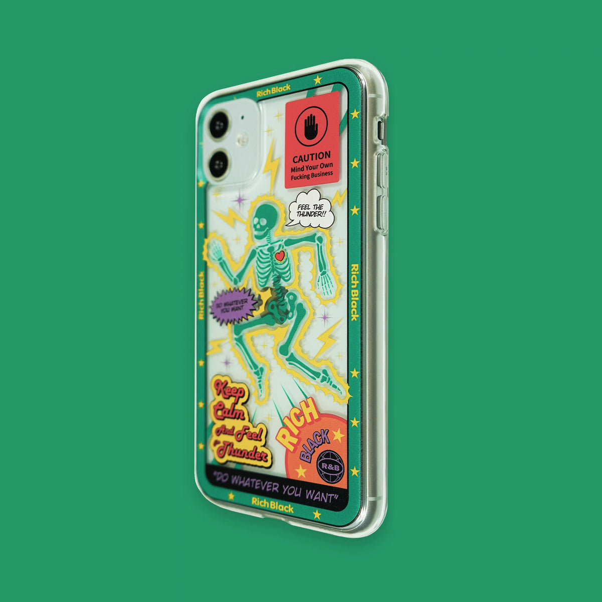 Lightning Skull Clear Soft Phone Case for iPhone 17 18 Pro Max