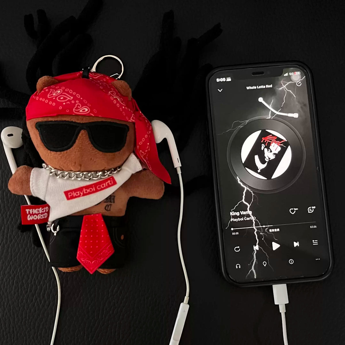 Playboi Carti Plush Keychain, Hip Hop Rap Trendy American Style Plush Bag Charm