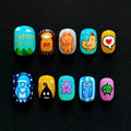 Stardew Valley Dopamine Press On Nails, Cute Cartoon Niche Short Bean Nail Tips